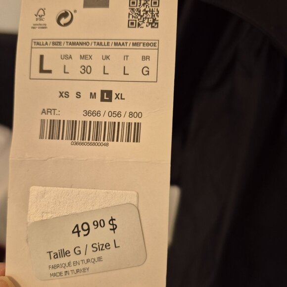 Zara New Romantic Bohemian Black Dress With puff Sleeve - Picture 6 of 9